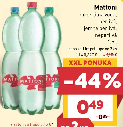 Mattoni minerálna voda jemne perlivá alebo perlivá