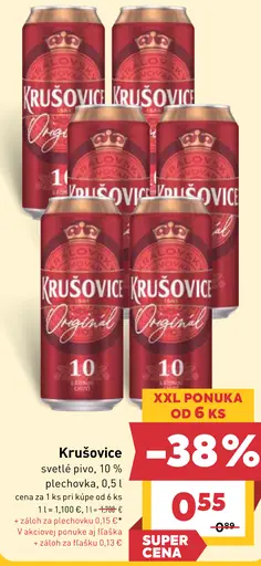Krušovice Original 10 svetlé pivo