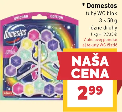 Domestos WC blok rôzne druhy