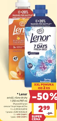 Lenor aviváž rôzne druhy