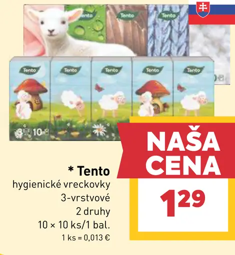 Tento 3-vrstvové hygienické vreckovky