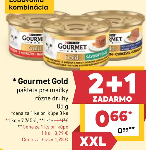 Gourmet Gold paštéty pre mačky