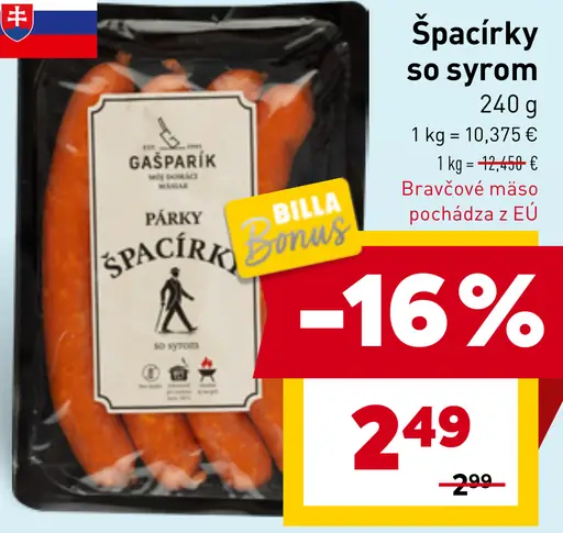 Gášparík špačiriky so syrom