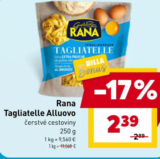 Rana Tagliatelle Alluovo čerstvé cestoviny