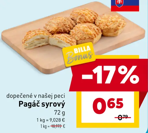 Pagáč syrový dopečený v našej peci