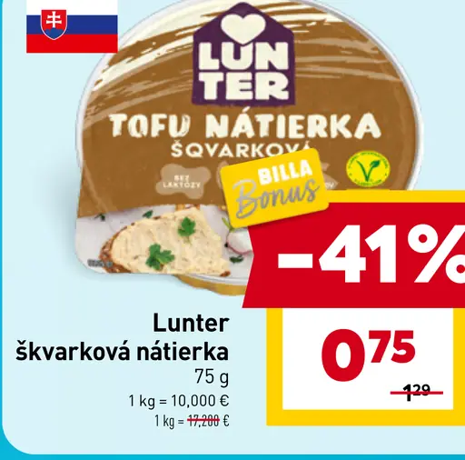 Lunter tofu nátierka škvarková