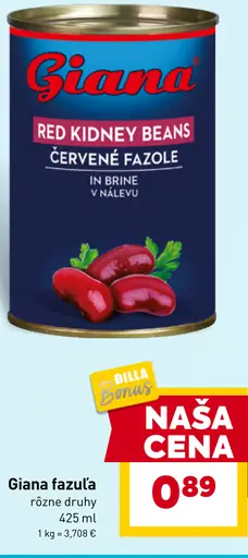 Giana fazuľa červené v náleve