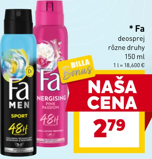 Fa dámsky alebo pánsky deodorant sprej