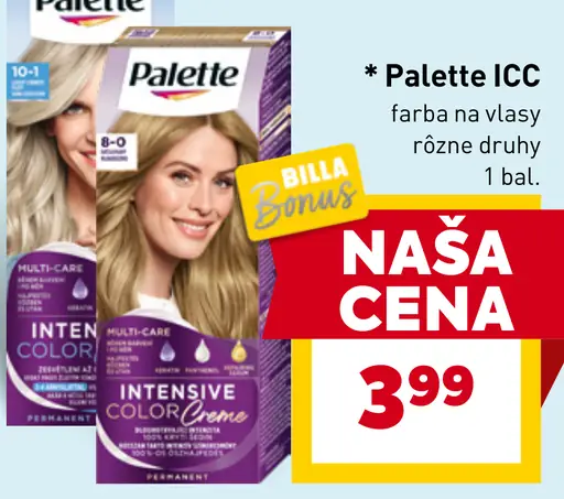 Palette ICC farba na vlasy