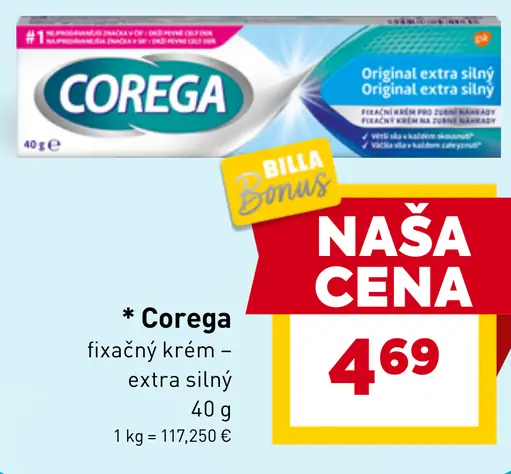 Corega Fixačný krém na zubné náhrady bez príchuti extra silný