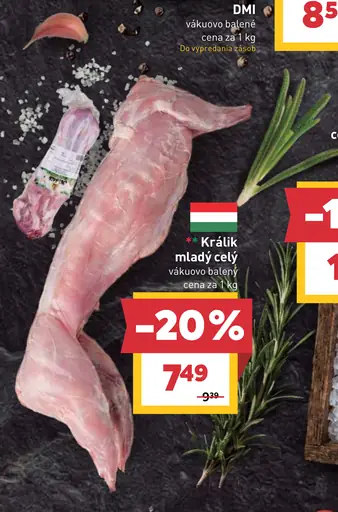 Mladý králik celý vákuovo balený