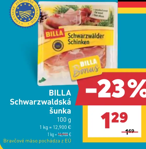 BILLA Schwarzwaldská šunka