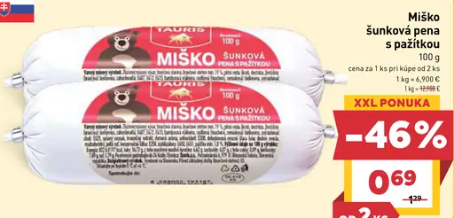 Miško šunková pena s pažítkou