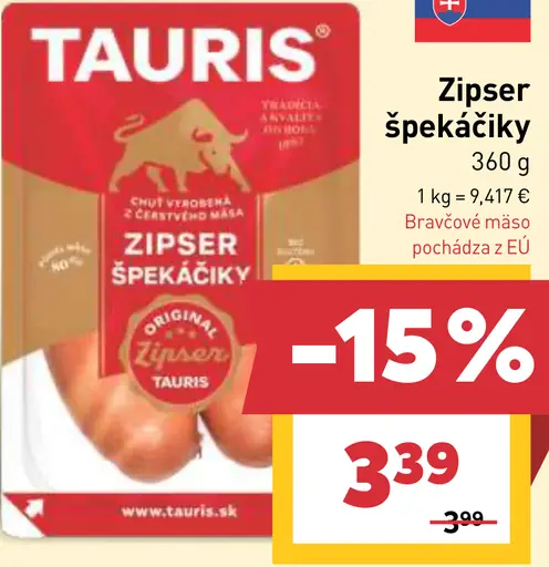 Tauris Zipser špekáčiky