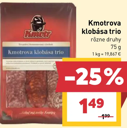 Kmotrova klobása trio rôzne druhy