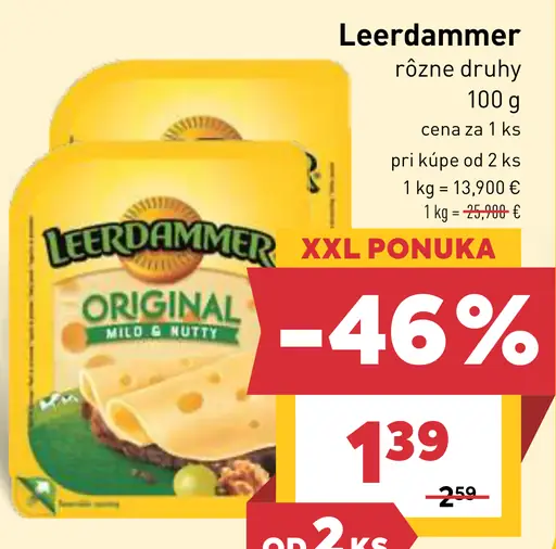 Leerdammer syr rôzne druhy