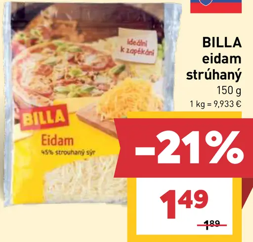BILLA eidam strúhaný