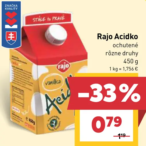 Rajo Acidko ochutené rôzne druhy