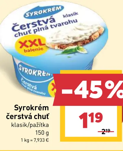 Syrokrém čerstvá chuť tvarohu klasik