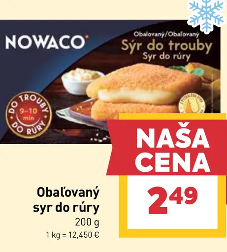 Nowaco obaľovaný syr do rúry
