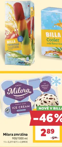 Milora zmrzlina sweet vanilla alebo cookies