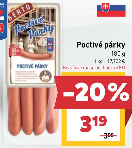 Erto Poctivé párky