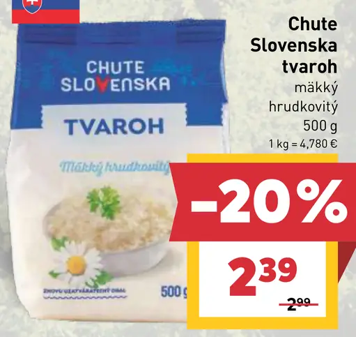 Chute Slovenska tvaroh mäkký hrudkovitý
