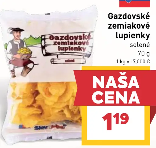 Gazdovské zemiakové lupienky solené