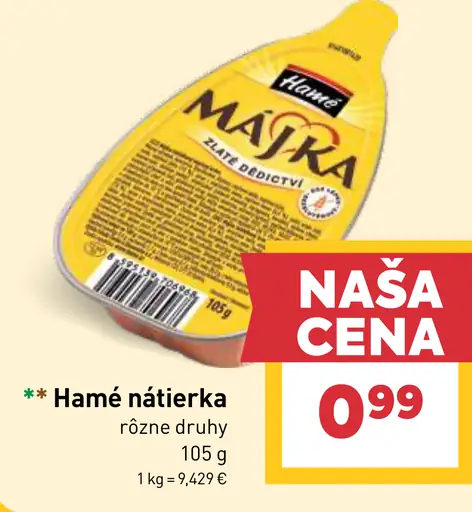 Hamé nátierka Májka