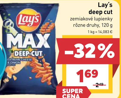 Lay's MAX Deep-Cut zemiakové lupienky