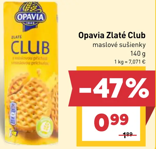 Opavia Zlaté Club sušienky s maslovou príchuťou