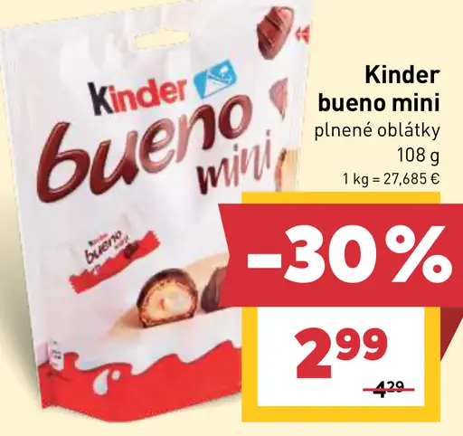 Kinder bueno mini plnené oblátky
