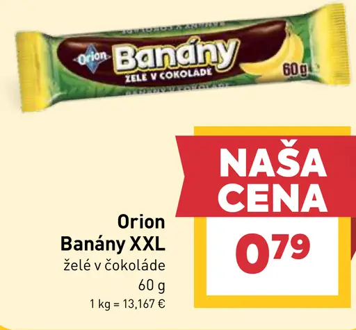 Orion Banány XXL želé v čokoláde
