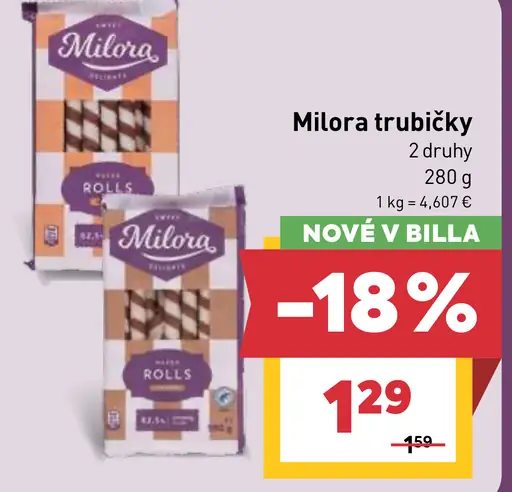 Milora trubičky 2 druhy