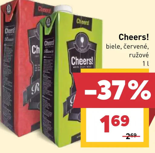 Cheers! víno biele, červené, ružové