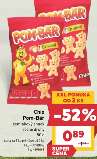 Chio Pom-Bär zemiakový snack rôzne druhy