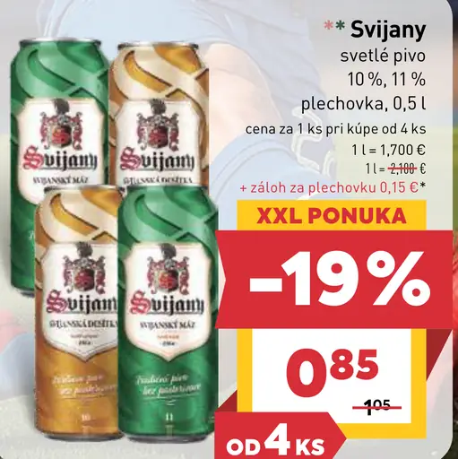 Svijany svetlé pivo plechovka
