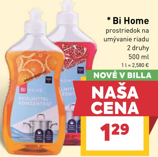 Bi Home prostriedok na umývanie riadu 2 druhy
