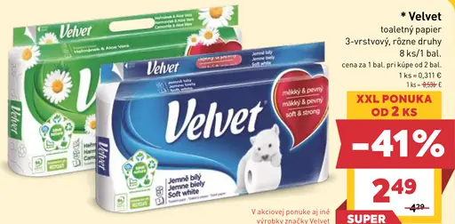 Velvet toaletný papier 3-vrstvový