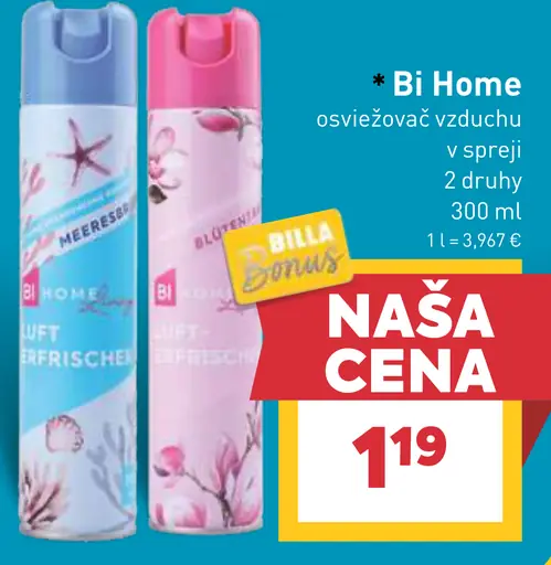 Bi Home osviežovač vzduchu v spreji 2 druhy