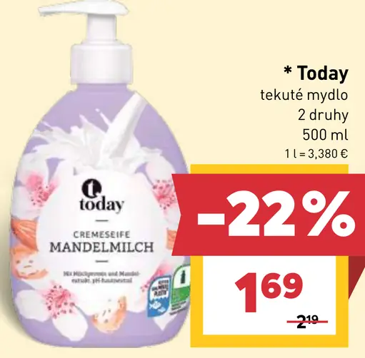 Today tekuté mydlo rôzne druhy