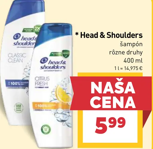 Head&Shoulders šampón rôzne druhy