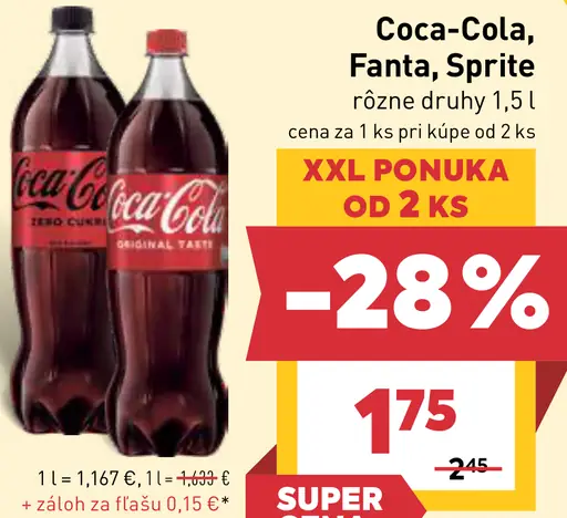 Coca-Cola, Fanta, Sprite rôzne druhy