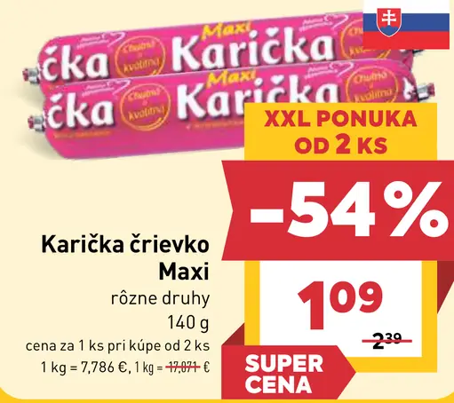 Karička črievko Maxi rôzne druhy