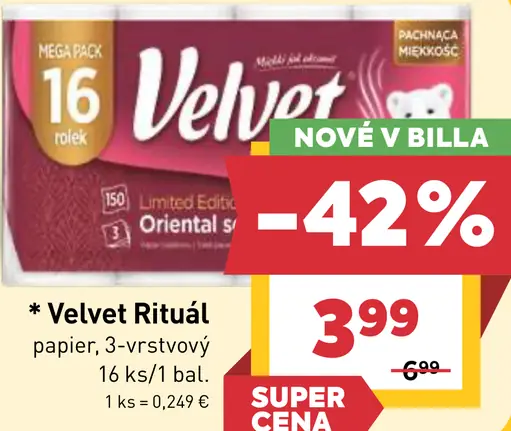 Velvert Rituál toaletný papier 3-vrstvový Limited Edition Oriental