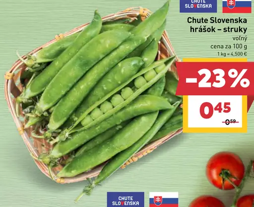 Chute Slovenska hrášok struky