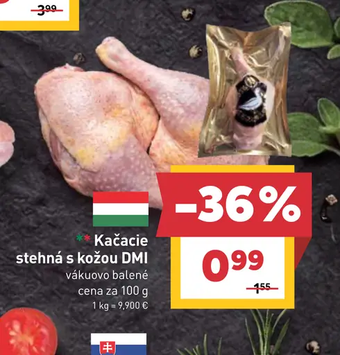 Kačacie stehná s kožou DMI vákuovo balené