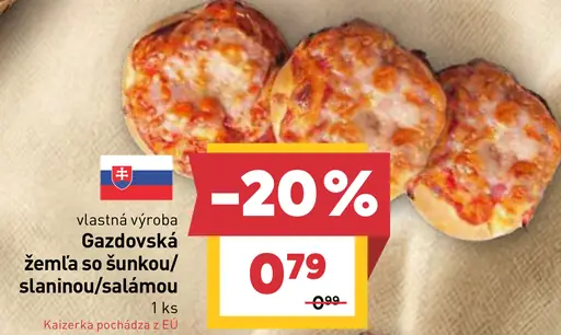 Gazdovská žemľa so šunkou/slaninou/salámou
