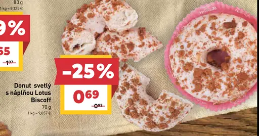 Donut svetlý s náplňou Lotus Biscoff