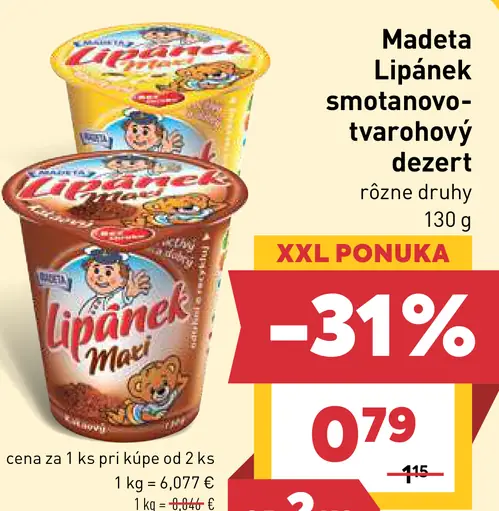 Madeta Lipánek smotanovo-tvarohový dezert